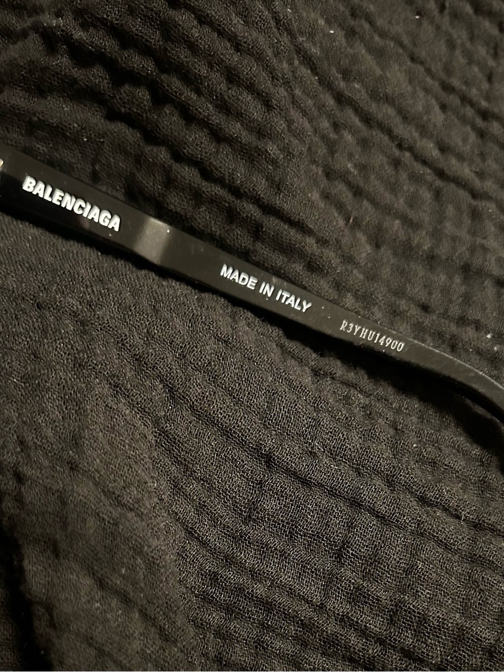 Balenciaga Black Shield Sunglasses with White Accent - Picture 5 of 5